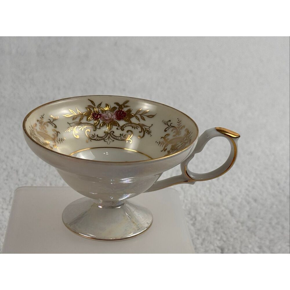 Vintage Del Mar Hand Painted Tea Cup 24k Gold Trim